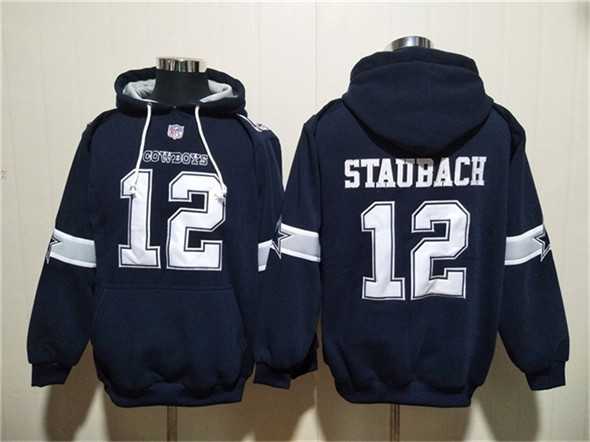 Men's Dallas Cowboys #12 Roger Staubach Navy Ageless Must-Have Lace-Up Pullover Hoodie,We sell and wholesale Men's Dallas Cowboys #12 Roger Staubach Navy Ageless Must-Have Lace-Up Pullover Hoodie on line form chian!